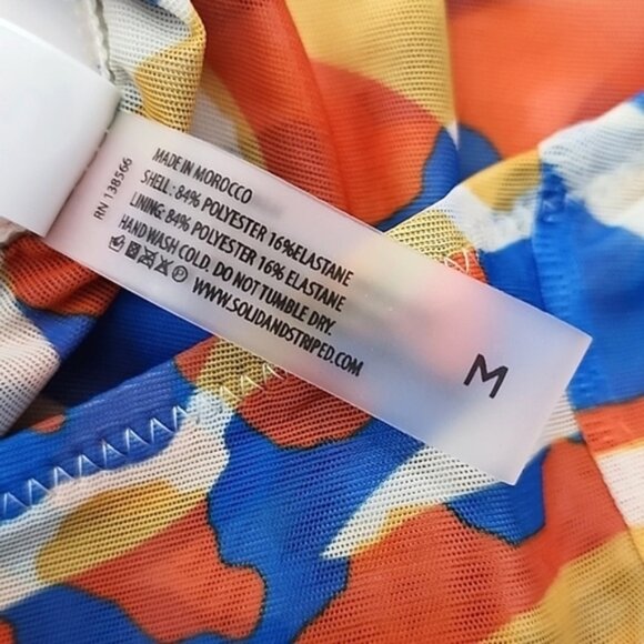NWT SOLID  STRIPED Luela Leopard Zebra Blue Orange Print Mesh Swimsuit Sz M - Picture 8 of 14